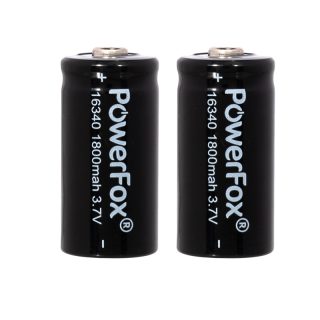Deux batteries Li-ion 16340 PowerFox pour pointeur laser compact