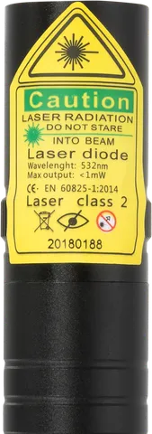 Starlight G2 Pro – gros plan sur l’étiquette d’avertissement avec la classe laser