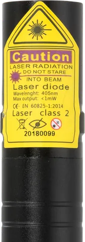 Starlight V2 Pro – gros plan sur l’étiquette d’avertissement avec la classe laser